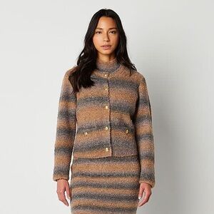 Worthington X Jason Bolden Women's Long Sleeve Ombre Cardigan 1X